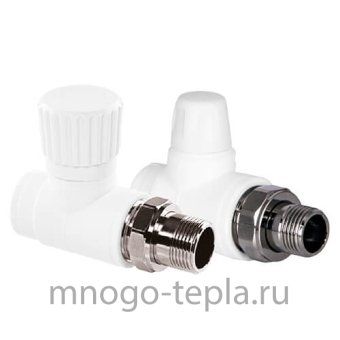 Полипропиленовый регулировочный комплект для радиатора TEBO 20х1/2" прямой (вентиль, клапан настроечный) - №1