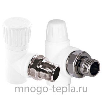 Полипропиленовый регулировочный комплект для радиатора TEBO 20х1/2" угловой (вентиль, клапан настроечный) - №1