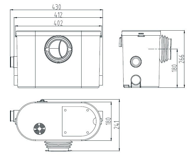 Канализационный туалетный насос измельчитель Jemix STP-400 LUX 