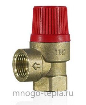 Предохранительный клапан 1/2" ВР TIM BL22FF-K-6 (6 бар) красный - №1