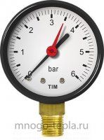 Манометр давления воды до 6 бар TIM Y-50-6 (1/4" НР) радиальный