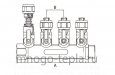 Коллектор с шаровыми кранами TIM 200-1(4)-20 (1" х 20 цанга), на 4 отвода, под цангу - №4