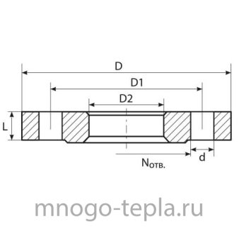 Бурт полипропиленовый 160 под PPRC с фланцем (Ду 150) стальным в комплекте - №1