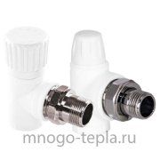 Полипропиленовый регулировочный комплект для радиатора TEBO 20х1/2" угловой (вентиль, клапан настроечный)