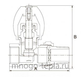 Вентиль для радиатора отопления прямой верхний Zeissler RD202.03, 3/4", регулировочный, со стопорным кольцом - №1