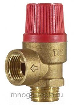 Предохранительный клапан 1/2" НР TIM BL22MF-K-1.5 (1.5 бар) красный - №1
