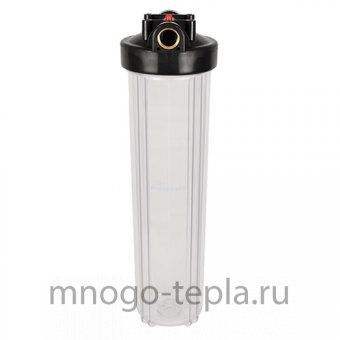 Магистральный фильтр для воды Аквабрайт АБФ-20ББ-ПР, подключение 1", формат BB 20, прозрачный корпус, латунная резьба - №1