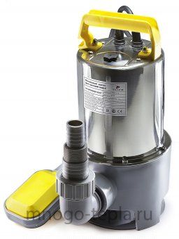 Фекальный насос для грязной воды AquaTIM AM-WPD550SP-05GT, 550 Вт, с поплавком, корпус нерж. сталь/пластик, размер фракций до 35 мм - №1