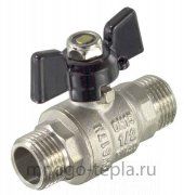 Кран шаровый 3/4" ШШ TIM (DE1220X) никелированный усиленный прямой - бабочка