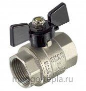 Кран шаровый 3/4" ГГ TIM (DE1219X) никелированный усиленный прямой - бабочка