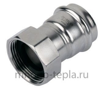 Пресс-муфта из нержавеющей стали НГ 22х1/2" TIM ZTI.508.002204 с накидной гайкой - №1