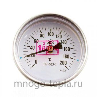Термометр биметаллический 200°C L=60 (50) - №1