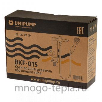 Смеситель водонагреватель проточный UNIPUMP BKF-015, 3000 Вт, с душевой лейкой - №1