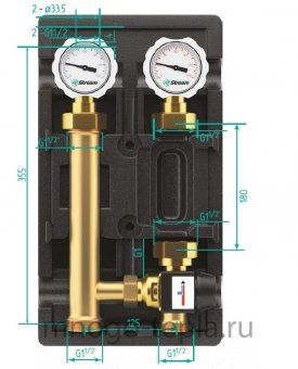 Группа быстрого монтажа для теплого пола Altstream DN25 с термостатическим смесительным клапаном - №1