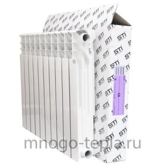 Биметаллический радиатор STI Bimetal 500/100, 10 секций, на площадь до 14 м2, тепловая мощность 1400 Вт - №1