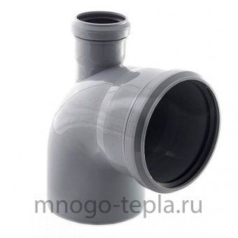 Отвод канализационный 110 на 50 прямой TEBO (внутренняя канализация, серый) - №1