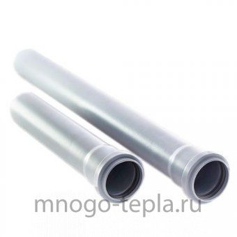 Труба для канализации 50 длина 250 мм TEBO (толщина 1.8 мм, внутренняя, серая) - №1