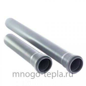Труба для канализации 40 длина 750 мм TEBO (толщина 1.8 мм, внутренняя, серая) - №1