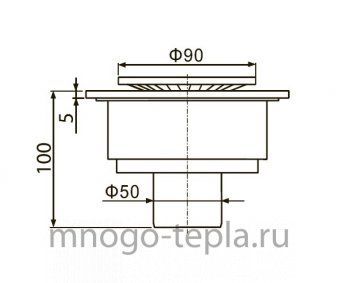 Трап для душа с вертикальным выпуском квадратный TIM BAD011501, размер 150 x 150мм, из нержавеющей стали - №1