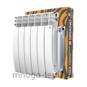 Алюминиевый радиатор STI GRAND 500/100, 6 секций, на площадь до 11.2 м2, тепловая мощность 1116 Вт - №1