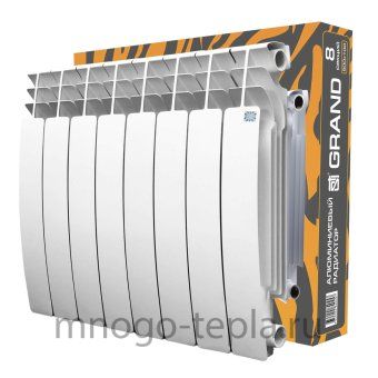 Алюминиевый радиатор STI GRAND 500/100, 8 секций, на площадь до 14.9 м2, тепловая мощность 1488 Вт - №1