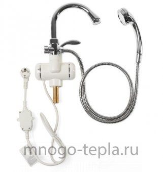 Смеситель водонагреватель проточный UNIPUMP BEF-001-03, 3000 Вт, с душевой лейкой - №1