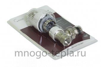 Комплект термостатический 3/4" угловой для радиатора Zeissler RVKS205.03 (клапан термостатический, термоголовка), быстрый монтаж - №1